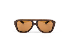Ocean - Bamboo Wood Brown Aviator Sunglasses