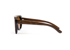Ocean - Bamboo Wood Brown Aviator Sunglasses