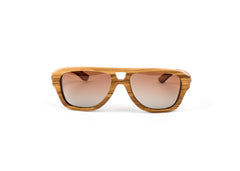 Ocean - Zebra Wood Aviator Sunglasses