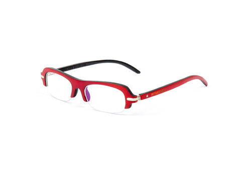 Sepulveda- Matte and Red Bamboo Wood Optical Eyewear
