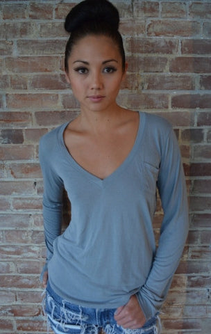 Bamboo Longsleeve Deep V