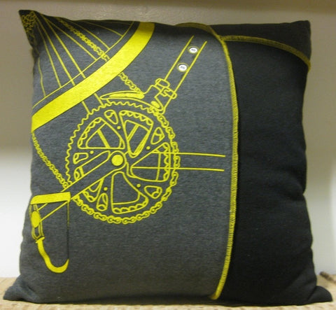 Bicycle Wheel Pillow - Dark Grey